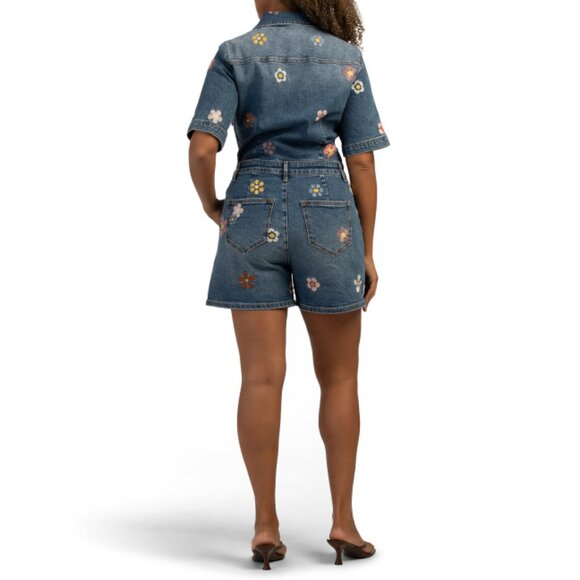 DRIFTWOOD JEANS Medium Wash Romper X Boogie Remix - Picture 2 of 2